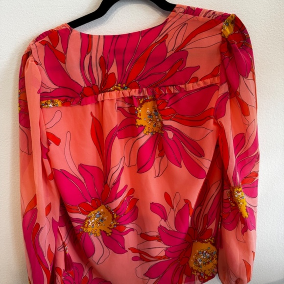 Trina Turk Watson Floral Print Tassel-tie Top In Multi - Picture 8 of 9